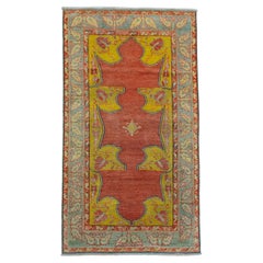 Elegant Gold Red Antique Turkish Rug