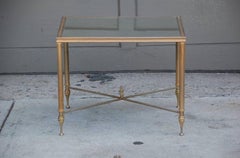 Elegant Gold Side Table with Antique Mirrored Glass