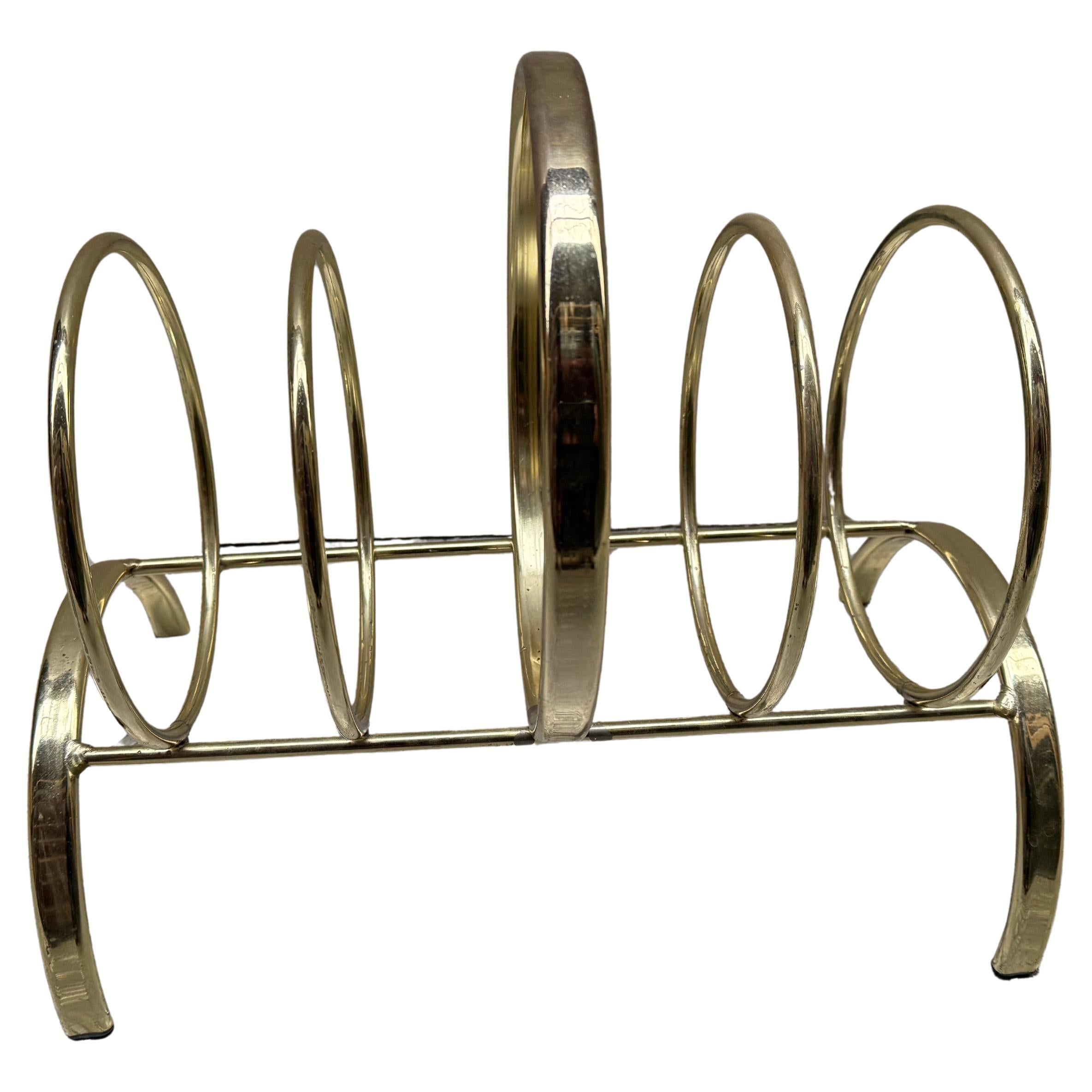 Elegant golden mid century modern magazine holder, 1960´s