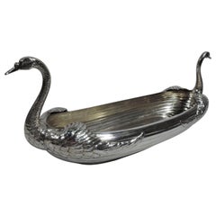 Elegant Gorham Sterling Silver Swan Boat Centerpiece Bowl