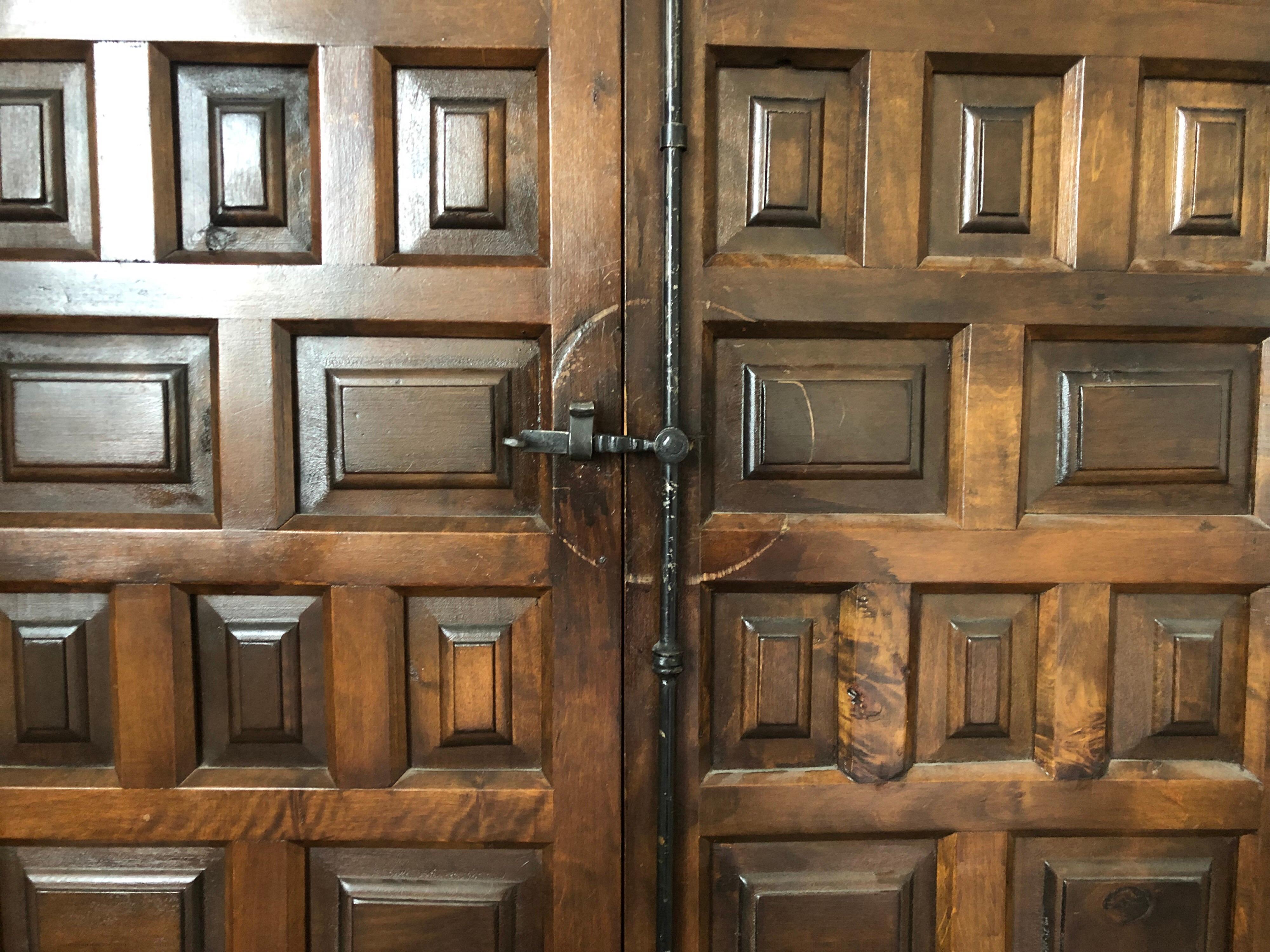 Elegant Gothic Wardrobe Dark Wood Single Armoire, France 2