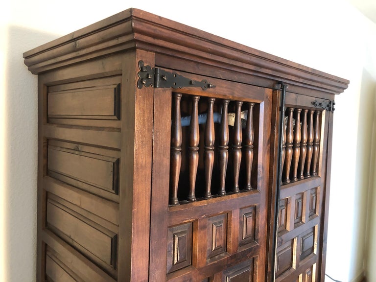 Elegant Gothic Wardrobe Dark Wood Single Armoire, France at 1stdibs