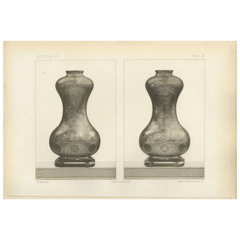 Elegant Gourd-Shaped Vases – Heliograph from Audsley’s Japanese Art, 1884