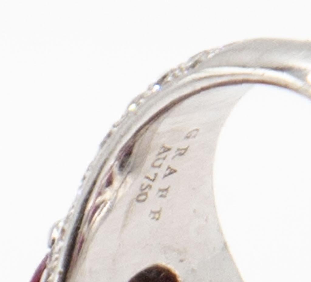 Anello Eleg Graff in platino 18 carati - rubino ovale e diamanti in vendita 14