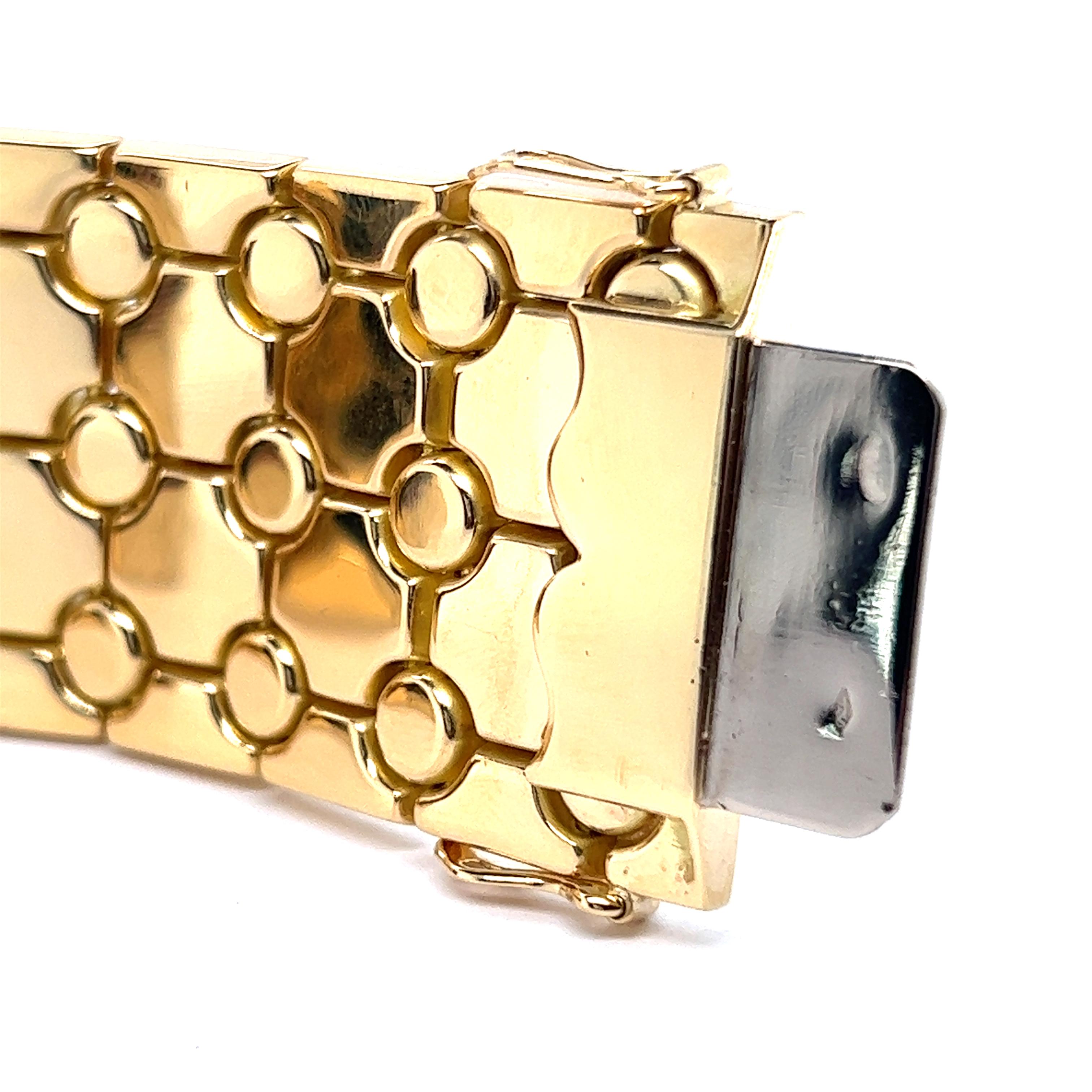 Bracelet graphique élégant en or jaune 18 carats  en vente 3