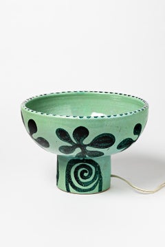 Elegant Green Ceramic Table Lamp Boleslaw Danikowski 1950 Lighting Design