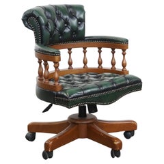 Eleganza della sedia da ufficio Chesterfield verde in pelle di vacchetta