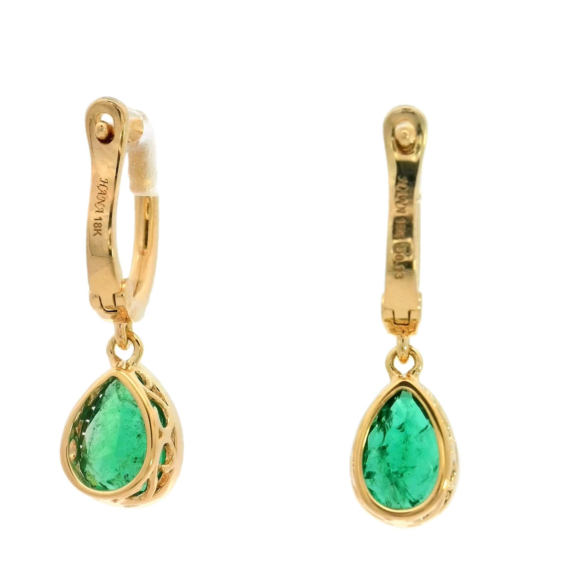 Elegante grüne Edelstein-Ohrringe im Zustand „Neu“ im Angebot in Great Neck Plaza, NY