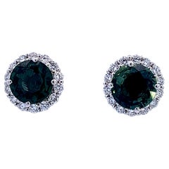 Elegante grüne Edelstein-Ohrringe