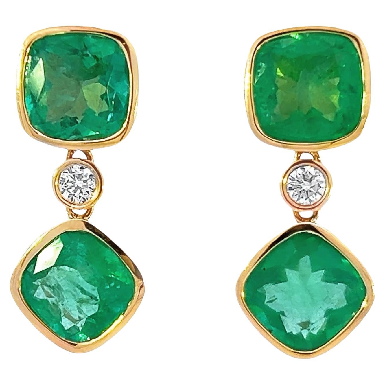Elegante grüne Edelstein-Ohrringe
