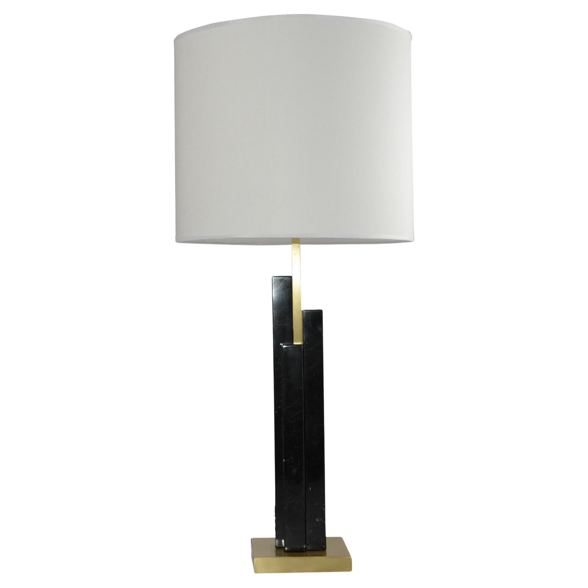 Elegante Marquinha-Marmor-Tischlampe „Vintage / Skyline“, Paar 