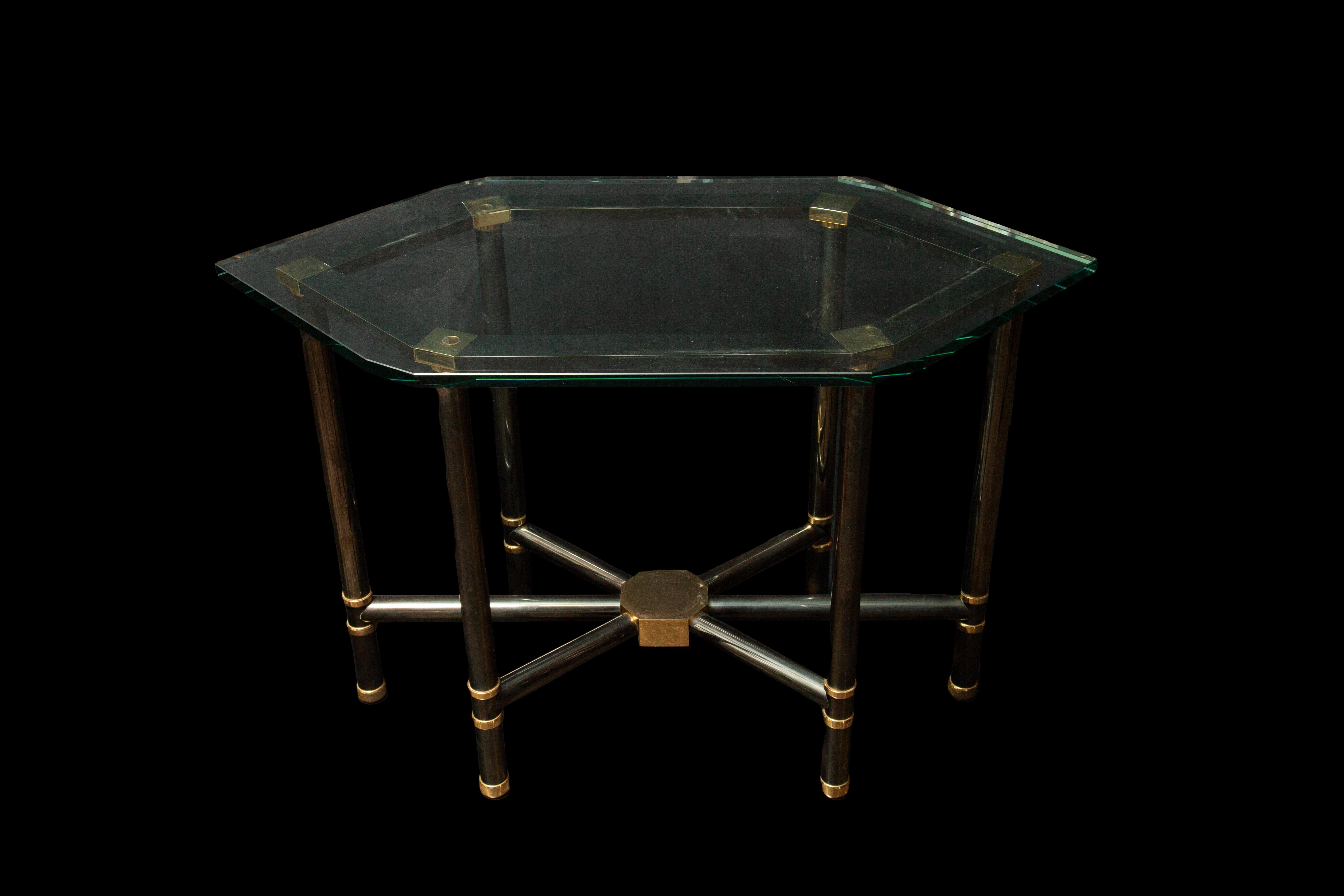  Exceptional and rare table, exquisitely crafted in the distinguished style reminiscent of Maison Jansen's 