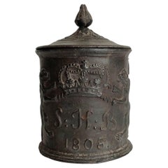 Elegant Gustavian Cast Iron Tobacco Box from Hellefors Bruk, Sweden dated 1808