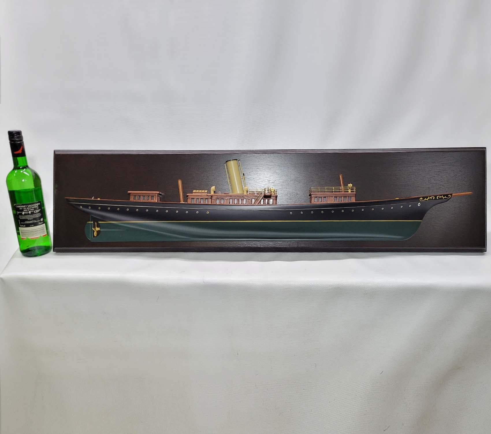 North American Elegant Half Model of the Steam Yacht Corsair For Sale