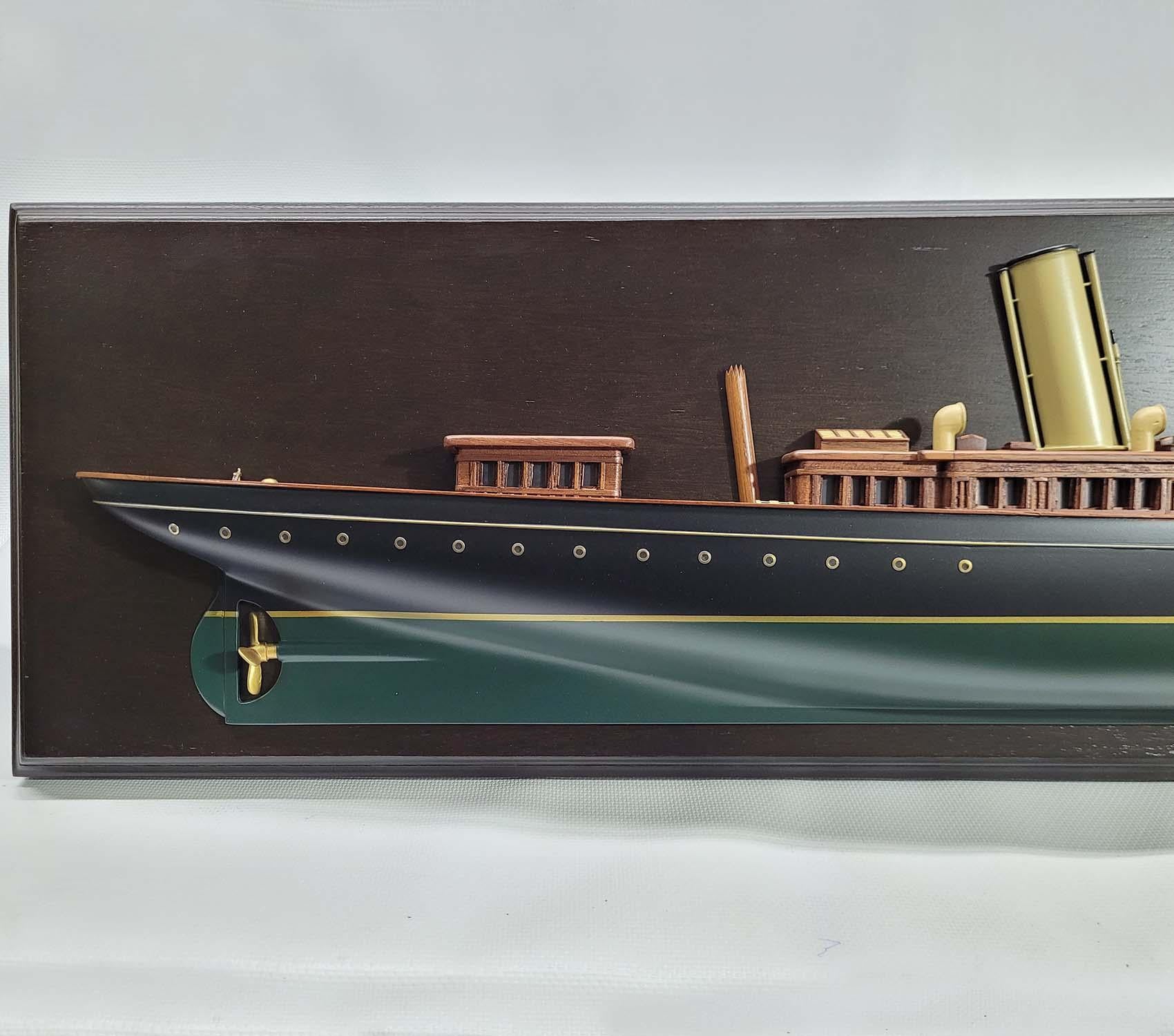 Elegant Half Model of the Steam Yacht Corsair For Sale 1