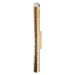 Elegant Hammered Brass, Tube Wall Light with a Crystal-Ball