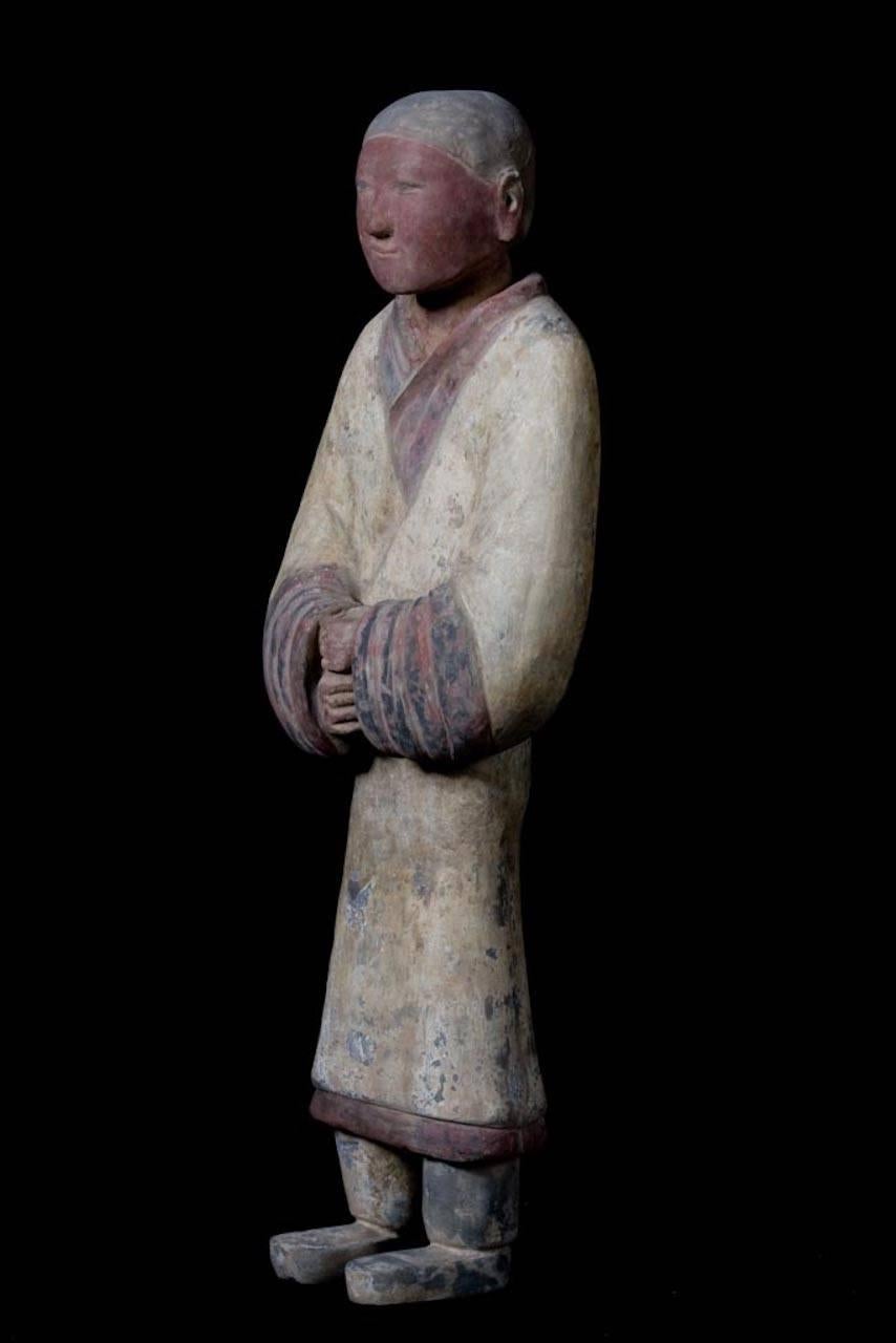 Elegant Han Dynasty Terracotta Warrior - China '206 BC - 220 AD' For Sale 3