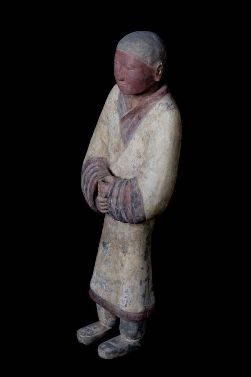 Elegante guerriero di terracotta della dinastia Han - Cina '206 a.C. - 220 d.C.' in vendita 5