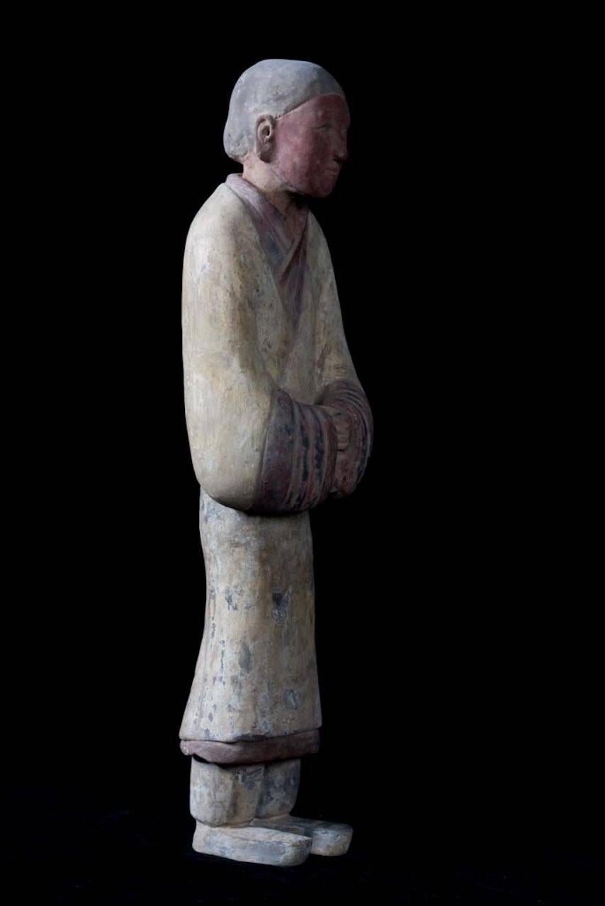 Elegante guerriero di terracotta della dinastia Han - Cina '206 a.C. - 220 d.C.' in vendita 1