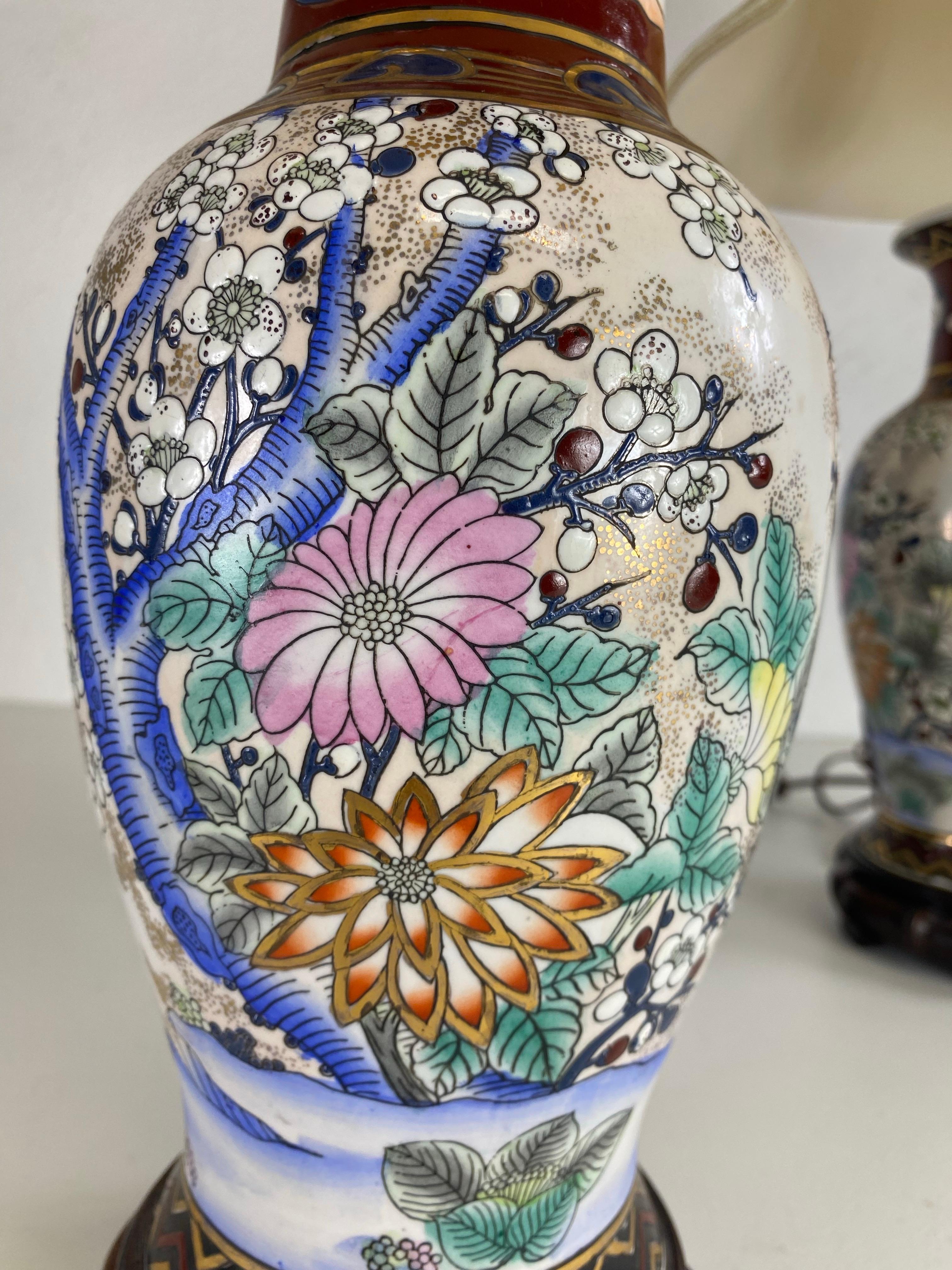 Eleganza delle lampade da tavolo in ceramica cinese dipinte a mano/una coppia 2