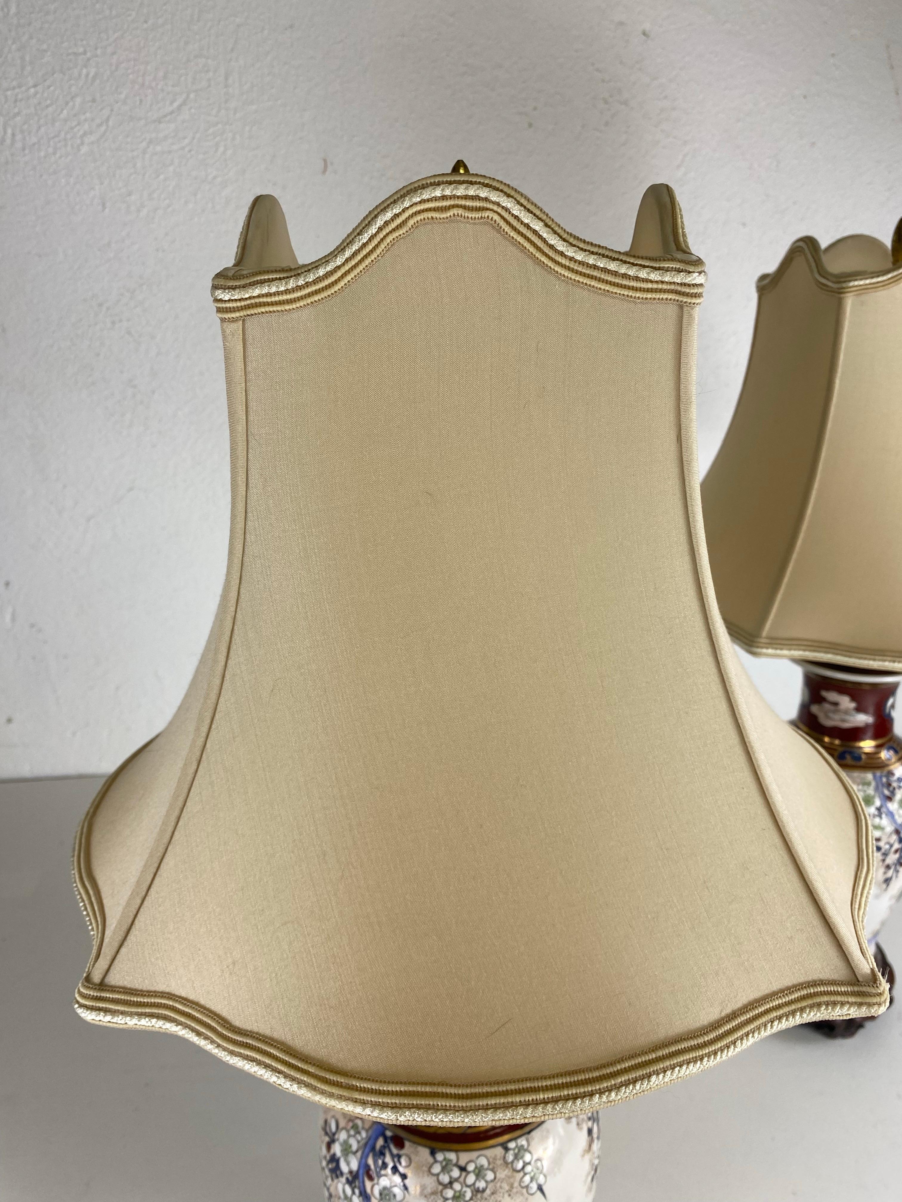 Eleganza delle lampade da tavolo in ceramica cinese dipinte a mano/una coppia 3