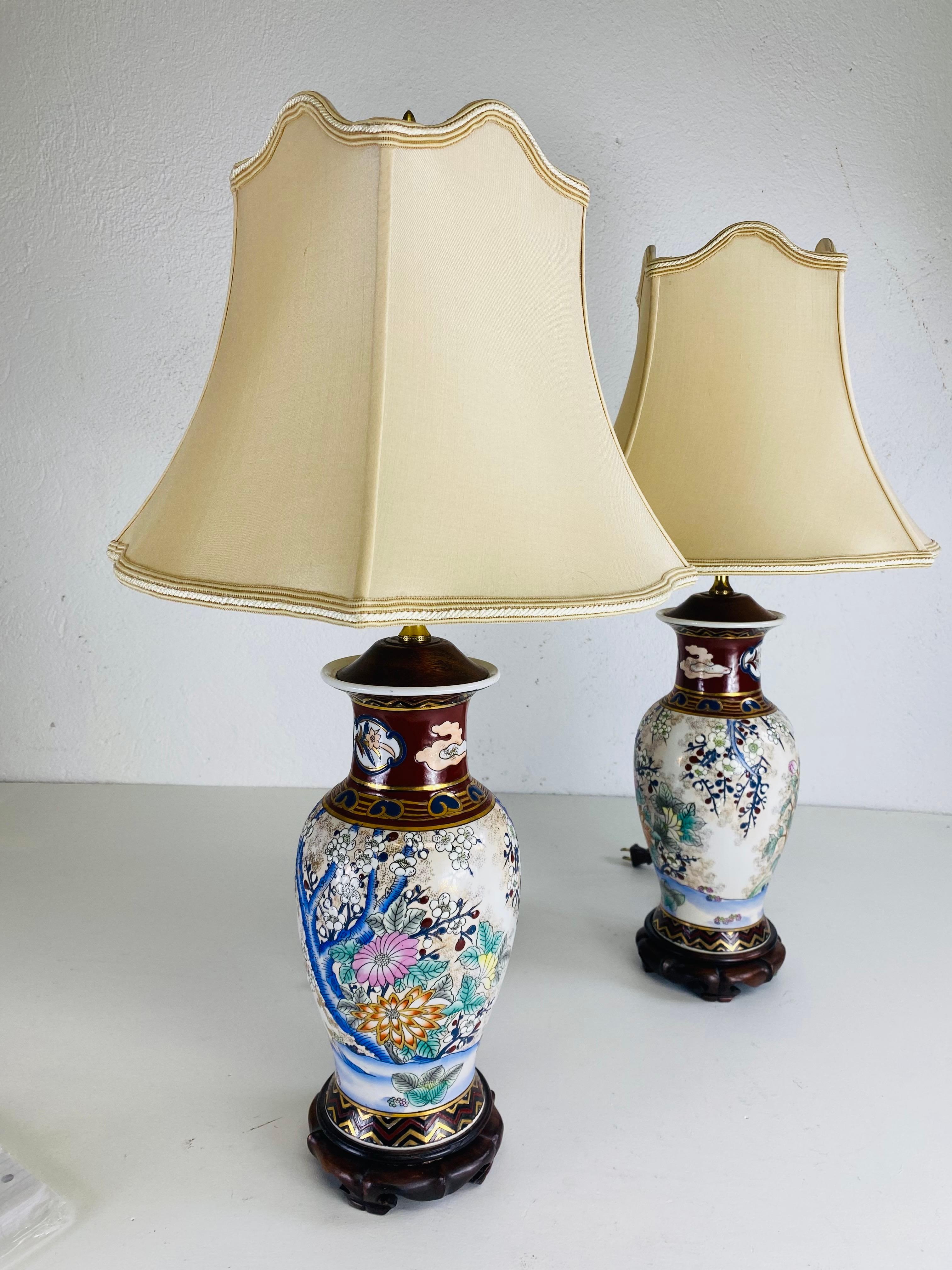 Fatto a mano Eleganza delle lampade da tavolo in ceramica cinese dipinte a mano/una coppia