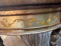 Elegant Hand Painted Demilune Console by Theodore Alexander