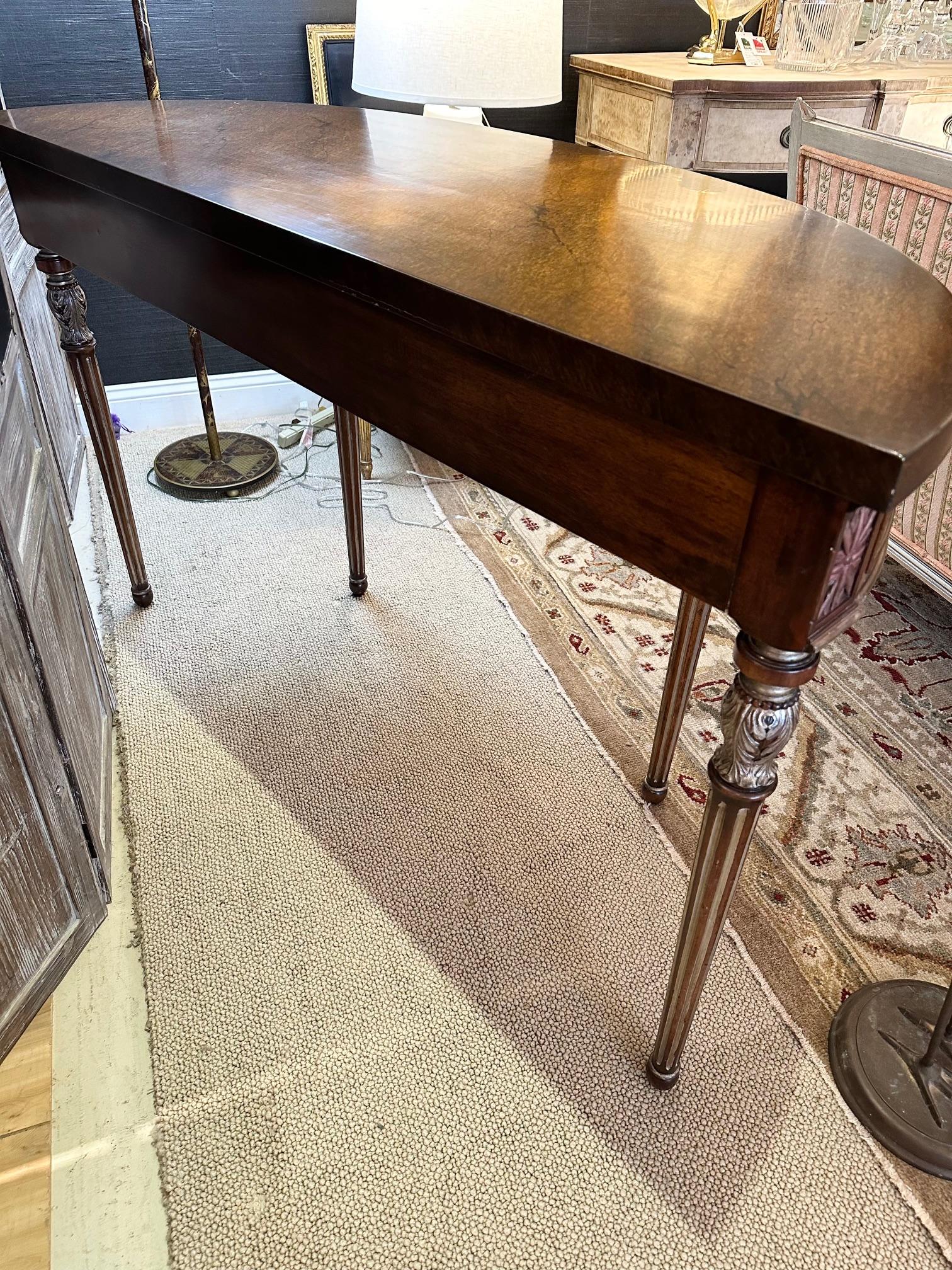 Elegant Hand Painted Demilune Console by Theodore Alexander For Sale 1