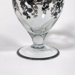 Elegant Hand-Painted Glass Soliflore Vase with Silver Powder – 1930s