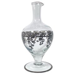 Elegant Hand-Painted Glass Soliflore Vase with Silver Powder – 1930s