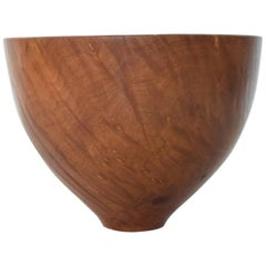 Elegant Hand Turned Decorative Modern Bowl in Warm Madrone Burlwood signed 1992