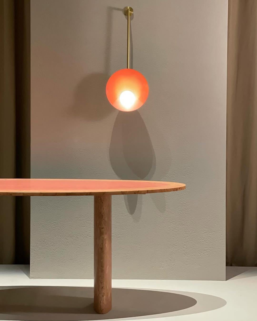 Elegante handgefertigte deckenlampe aus gebürsteter bronze Oyster von Carla Baz im Angebot 1