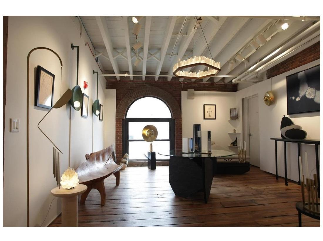 Contemporary Elegant Handcrafted Brushed Copper Ceiling Mounted Lamp Oyster by Carla Baz For Sale