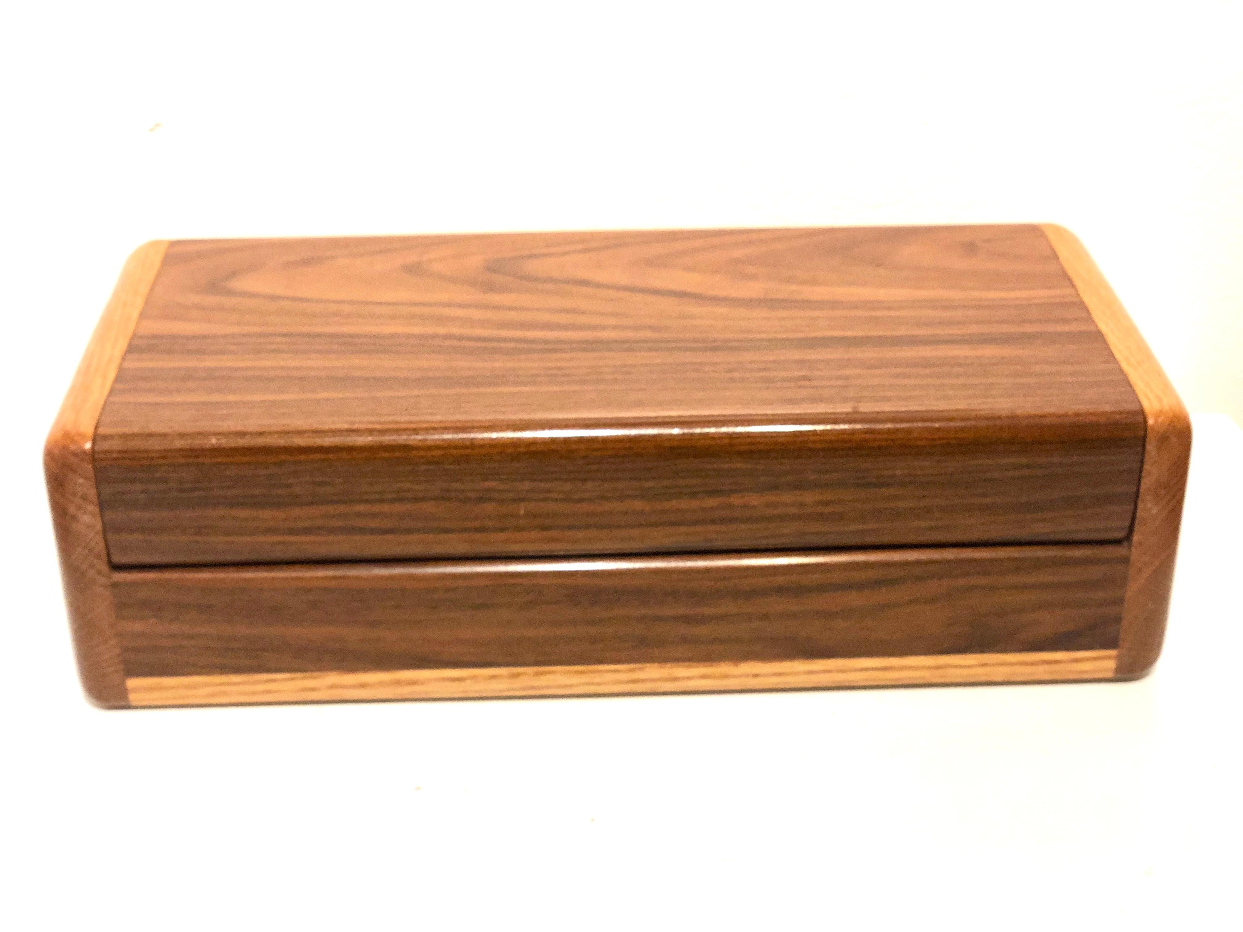 American Elegant Handcrafted Walnut Jewelry Box Postmodern