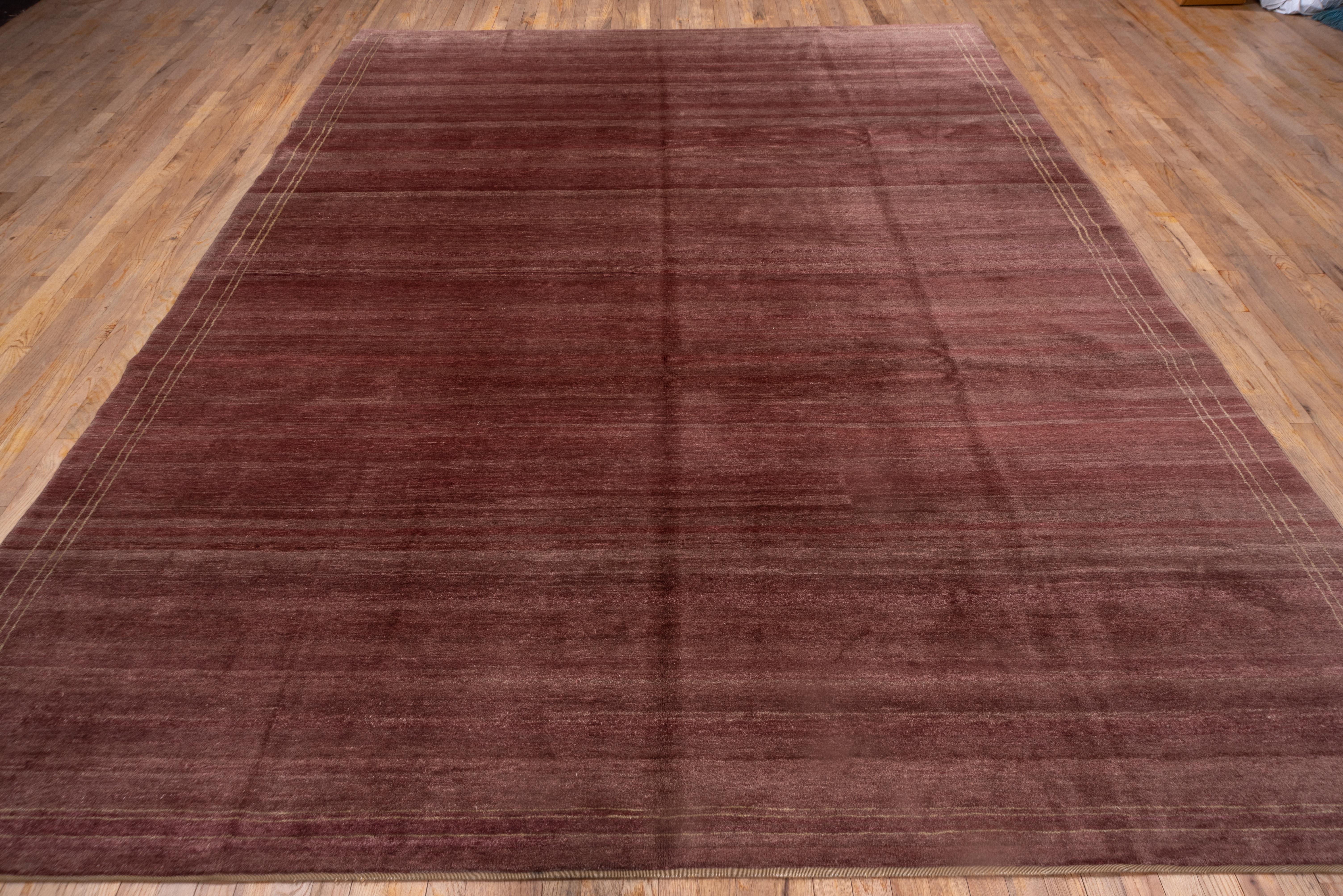 Contemporary Elegant Hand Knotted Modern Burgundy Afghan Carpet, Monocromatic