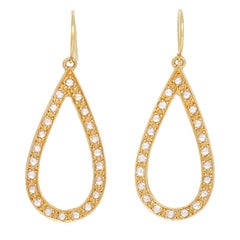 Elegant Handmade Rose Gold Diamond Teardrop Earrings