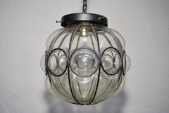 Elegant hands blow  1960's Murano light