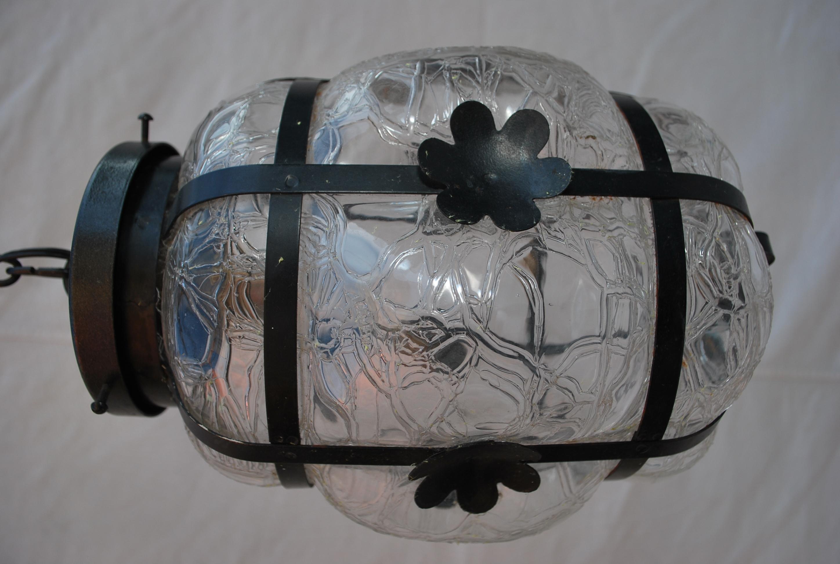 Hand-Crafted Elegant Hands Blown Glass Italian Lantern
