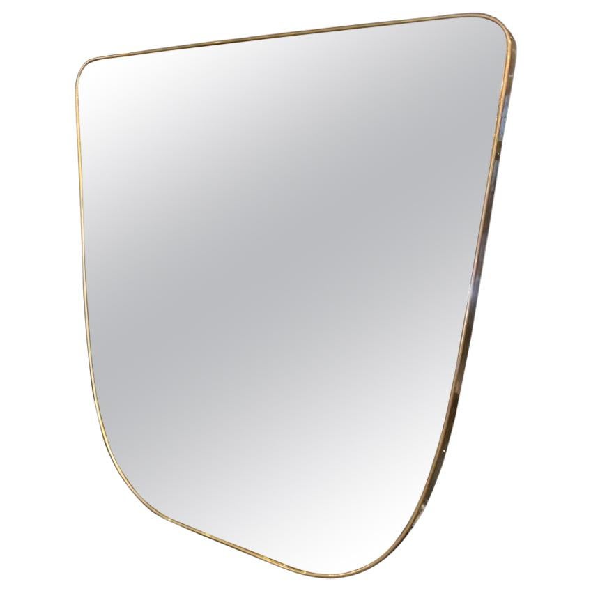 Elegant Handsome Midcentury Italian Brass Mirror