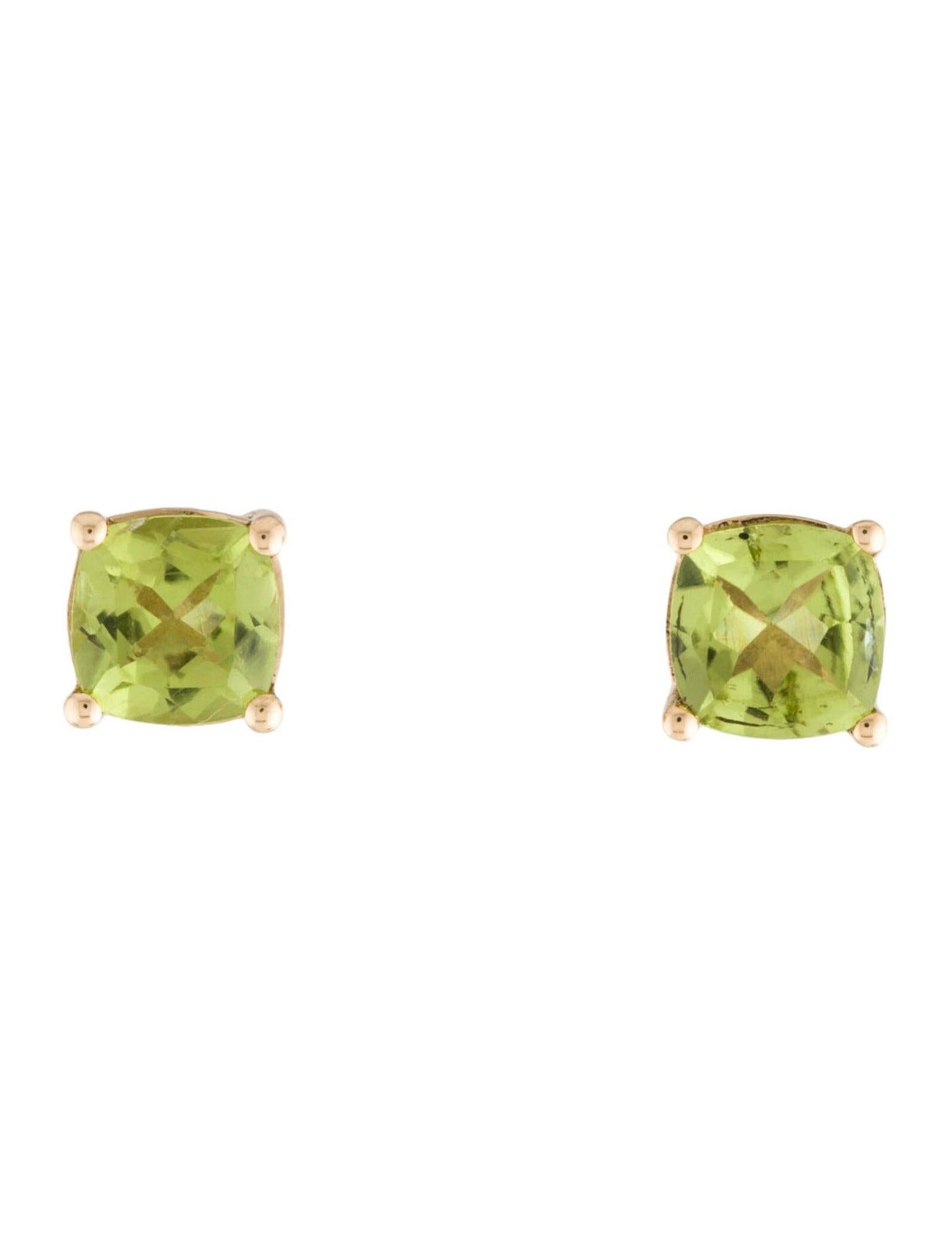 Chic 14K 2.02ctw Peridot Stud Earrings - Elegant Gemstone Jewelry Piece In New Condition For Sale In Holtsville, NY