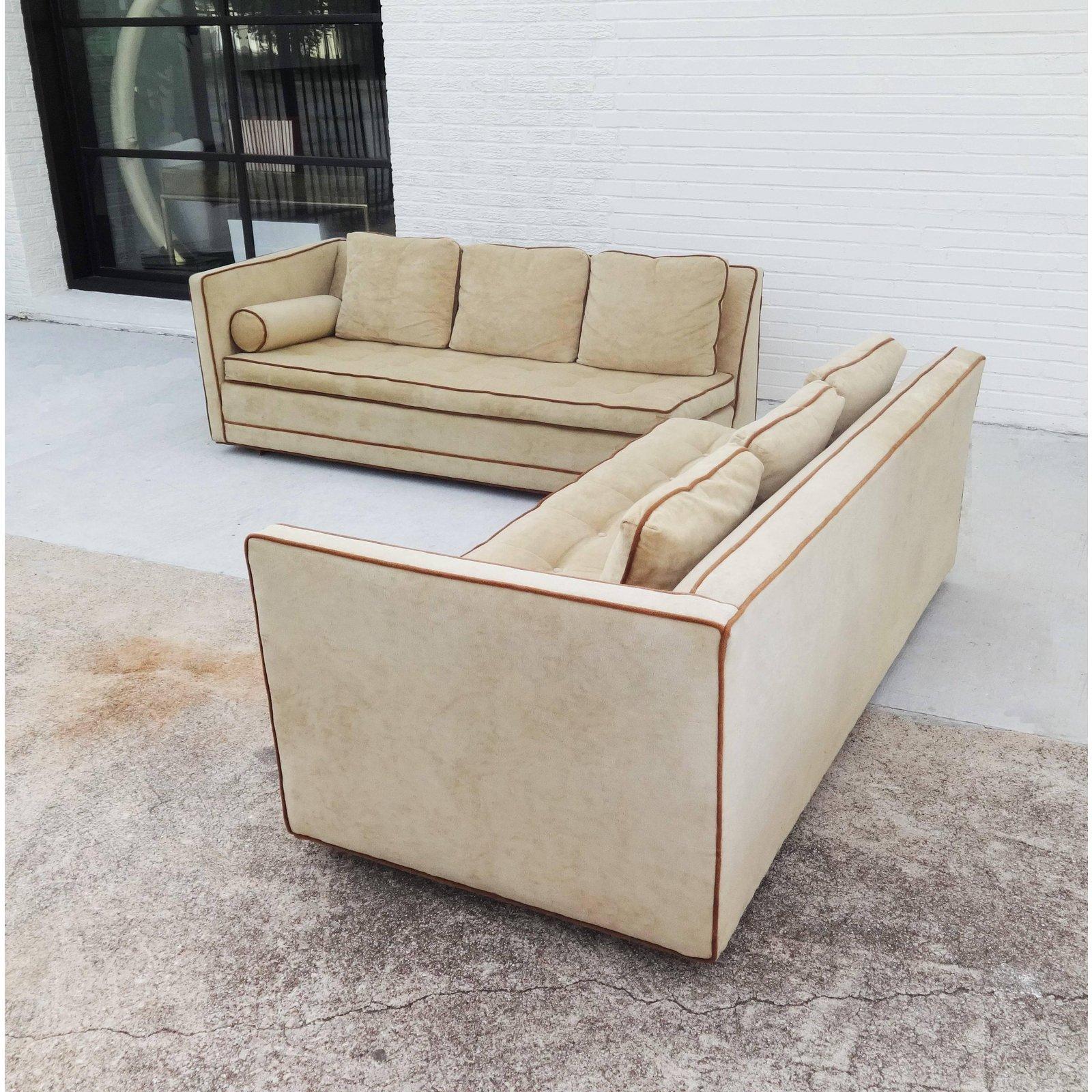 Zweiteiliges, elegantes Harvey Probber-Sofa mit Unterteilen (amerikanisch) im Angebot