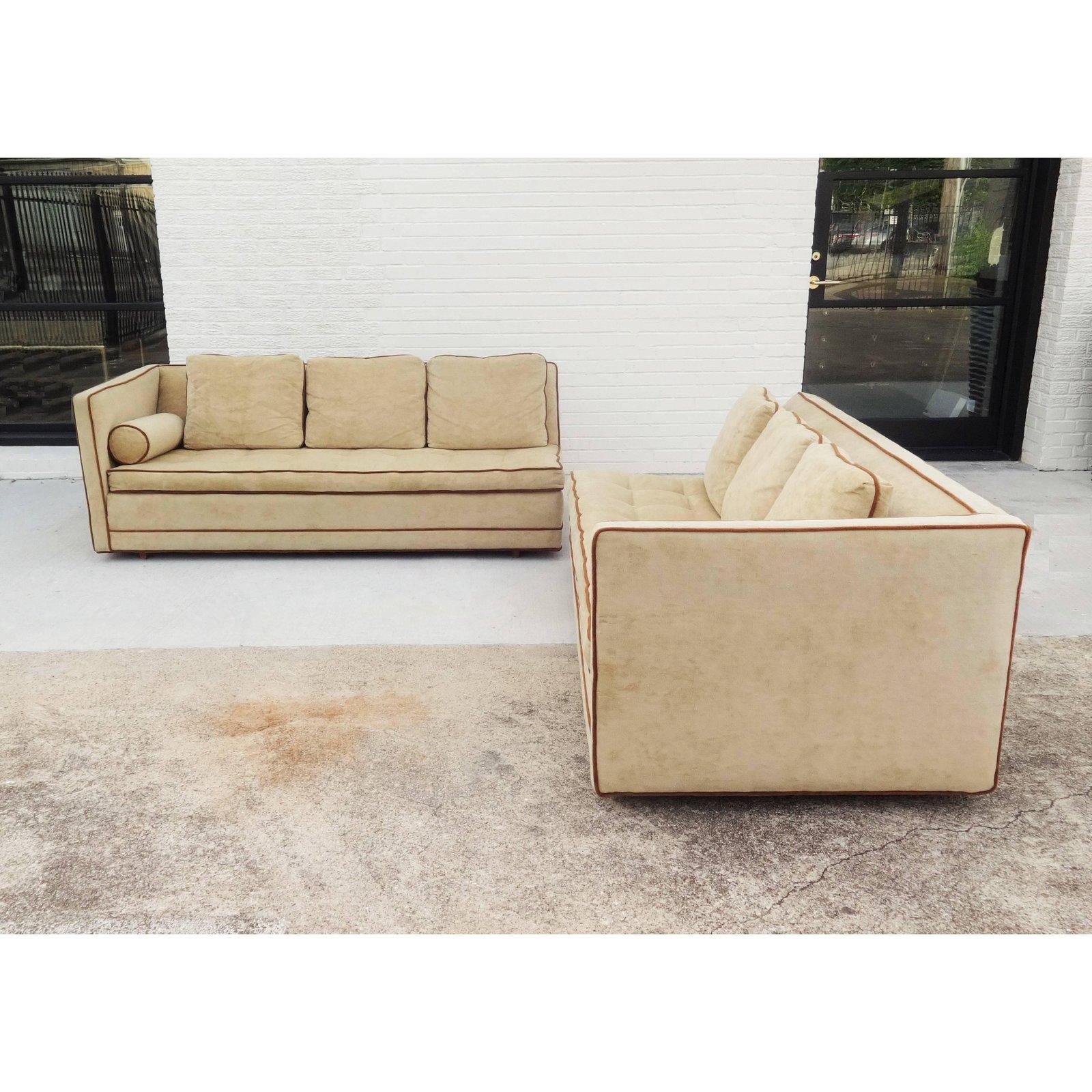 Zweiteiliges, elegantes Harvey Probber-Sofa mit Unterteilen im Zustand „Gut“ im Angebot in Dallas, TX
