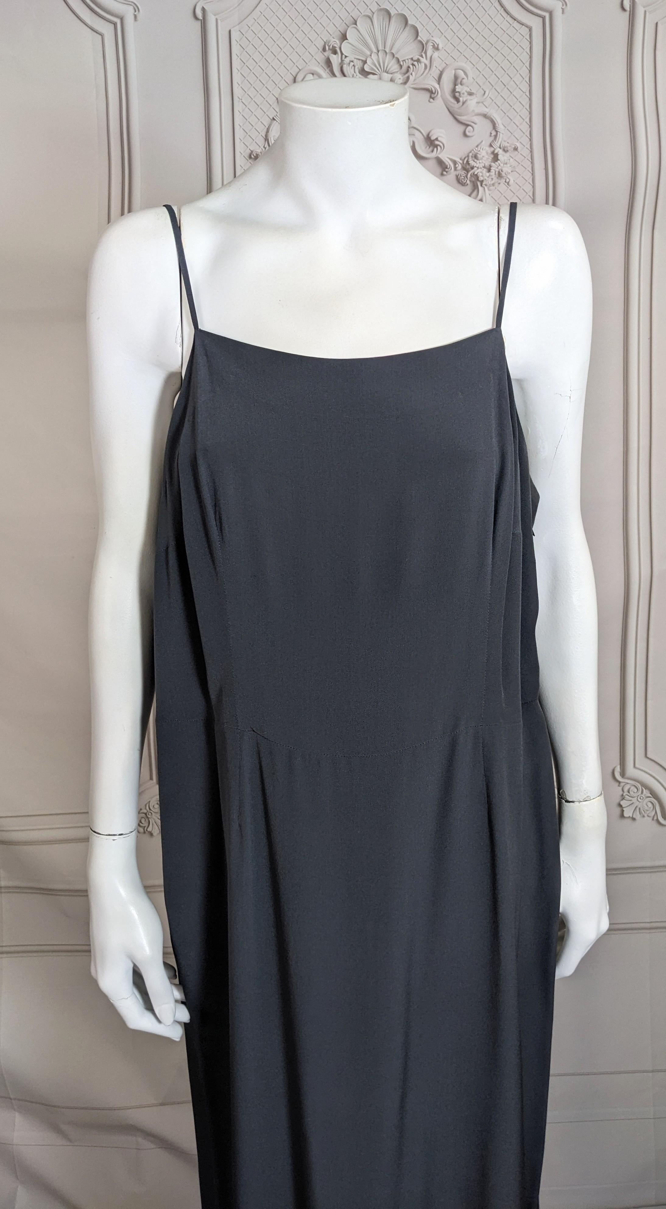 Elegant Haute Couture Madame Gres Anthracite Silk Crepe Ensemble For Sale 5