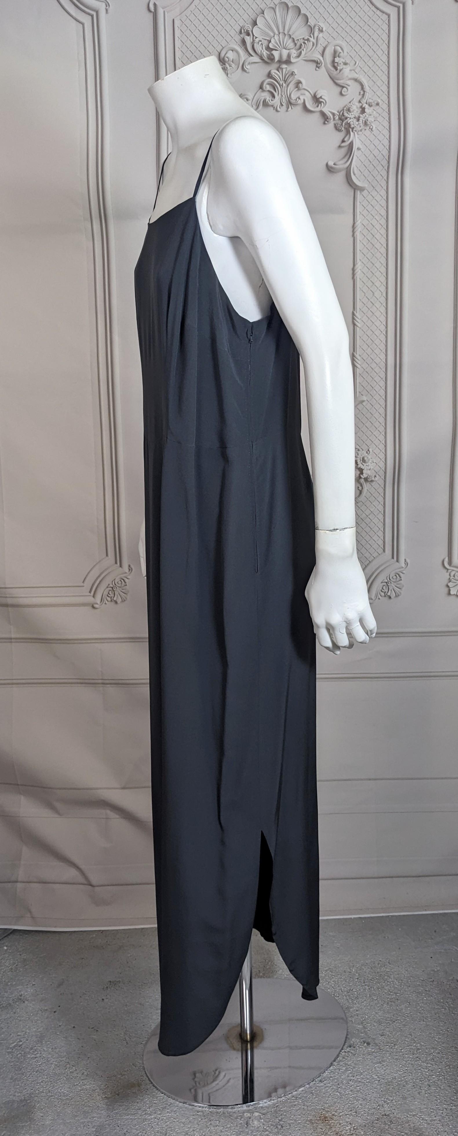Elegant Haute Couture Madame Gres Anthracite Silk Crepe Ensemble For Sale 6