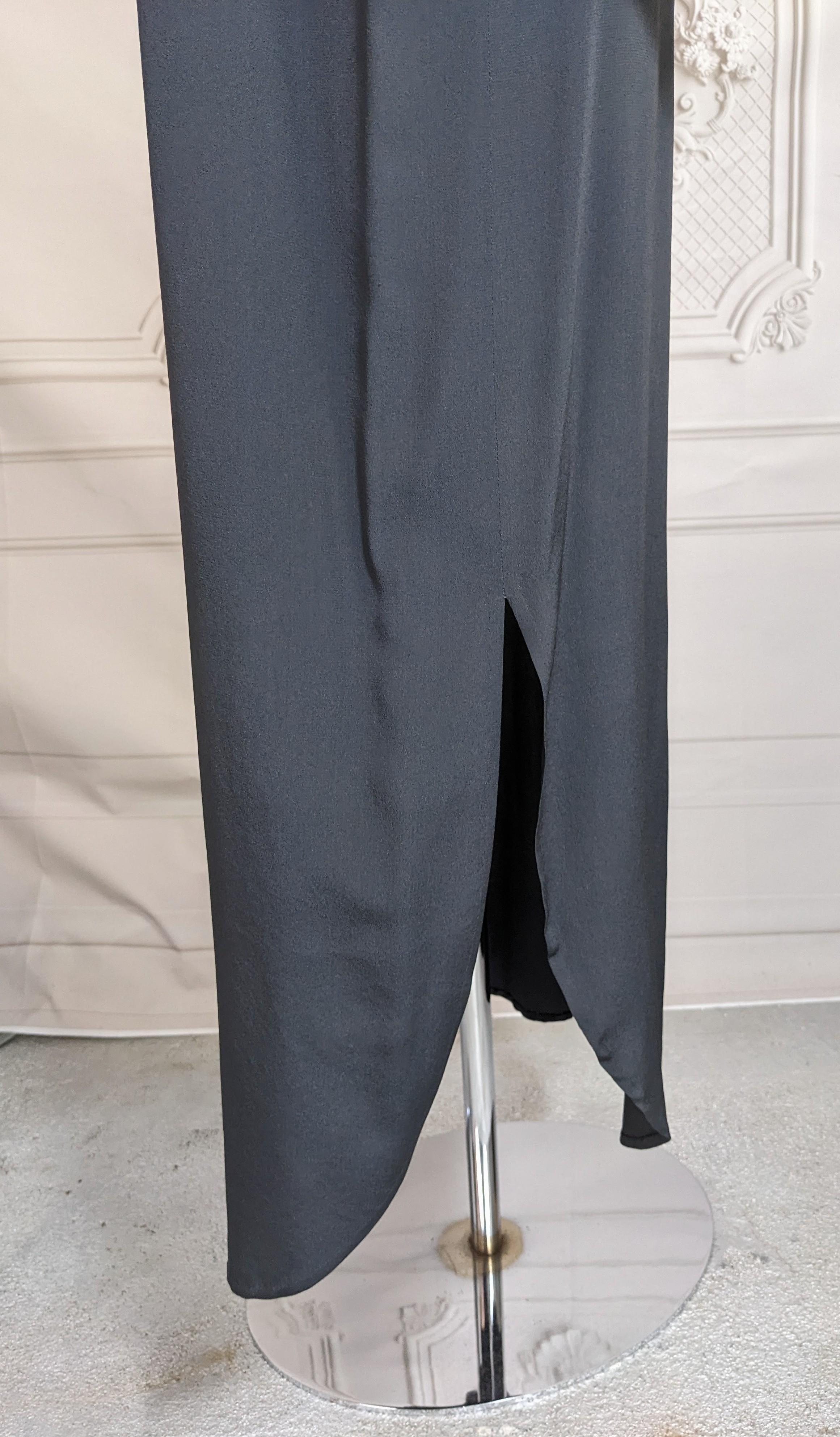 Elegant Haute Couture Madame Gres Anthracite Silk Crepe Ensemble For Sale 7