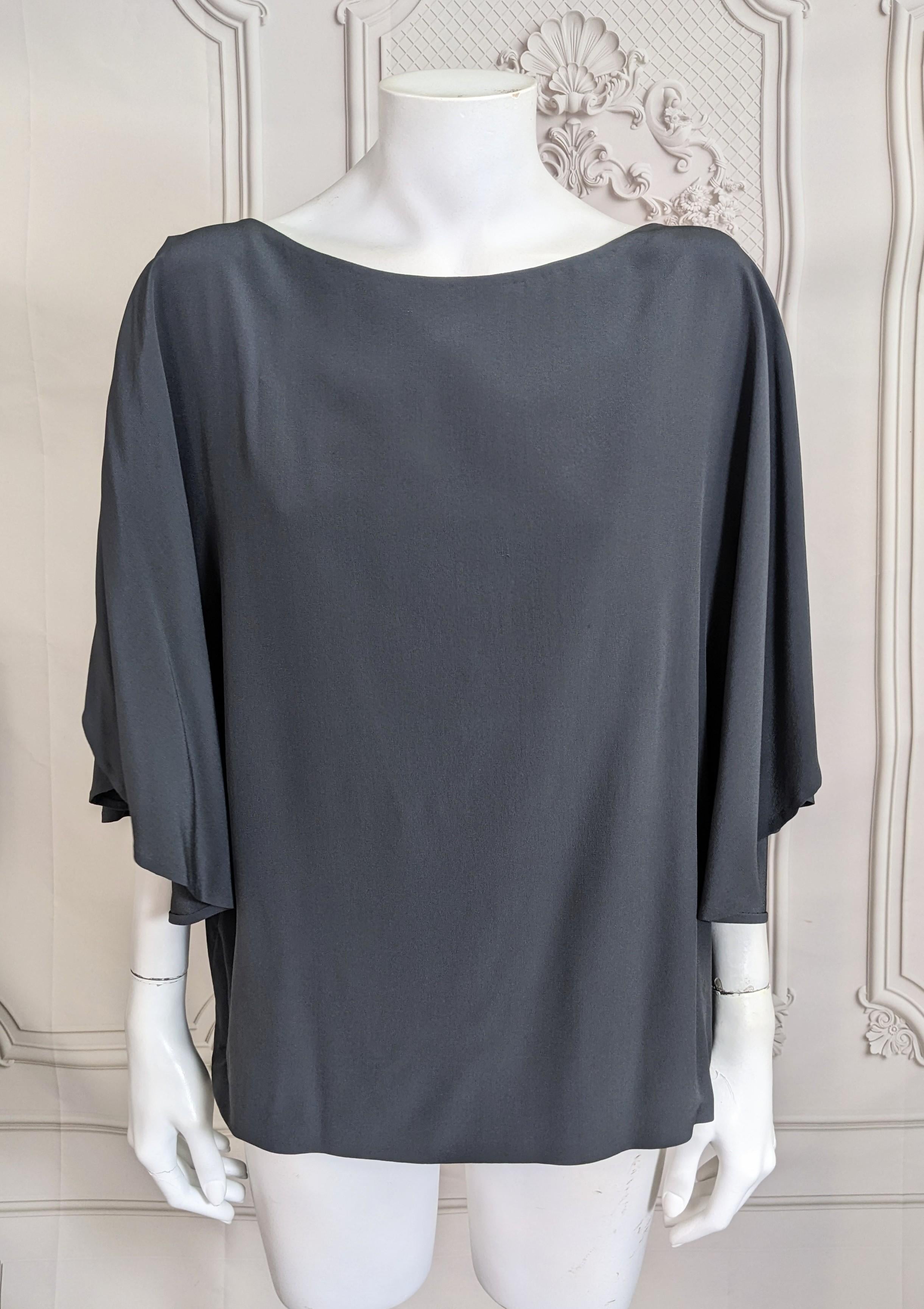 Elegant Haute Couture Madame Gres Anthracite Silk Crepe Ensemble For Sale 11