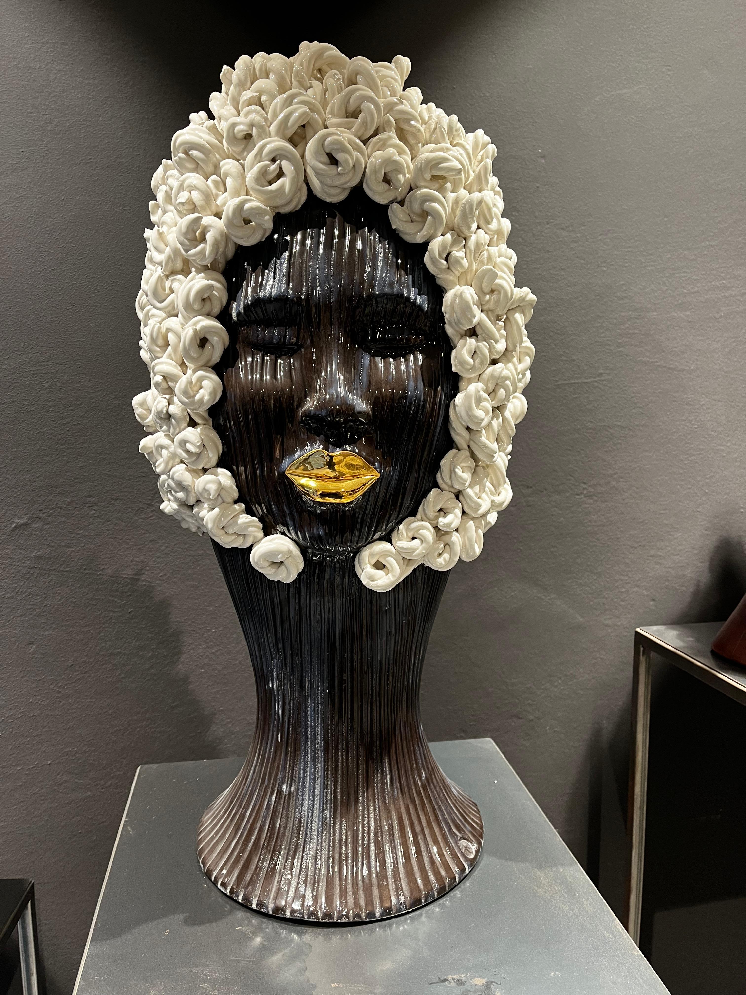 The piece is a unique representation of a woman in a modern way. The woman is gently painted with acrylic color.
Our designer creates these pieces completely by hand, without any mold. Any piece is different and created by the sapient hands of the