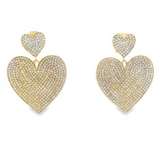 Elegant Heart-Shaped Diamond Earrings