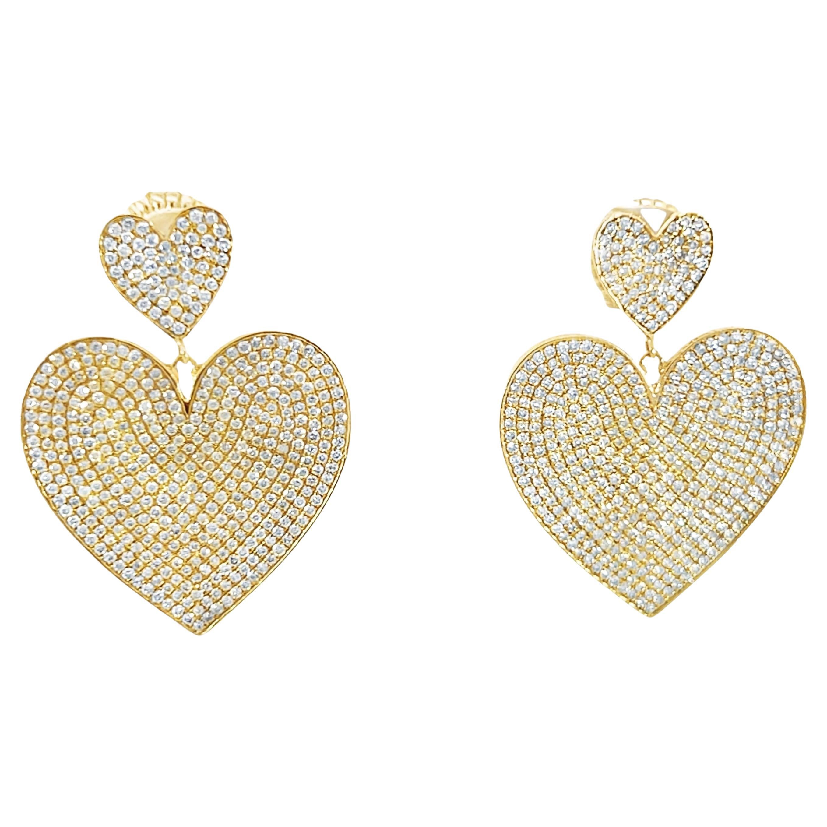 Elegant Heart-Shaped Diamond Earrings
