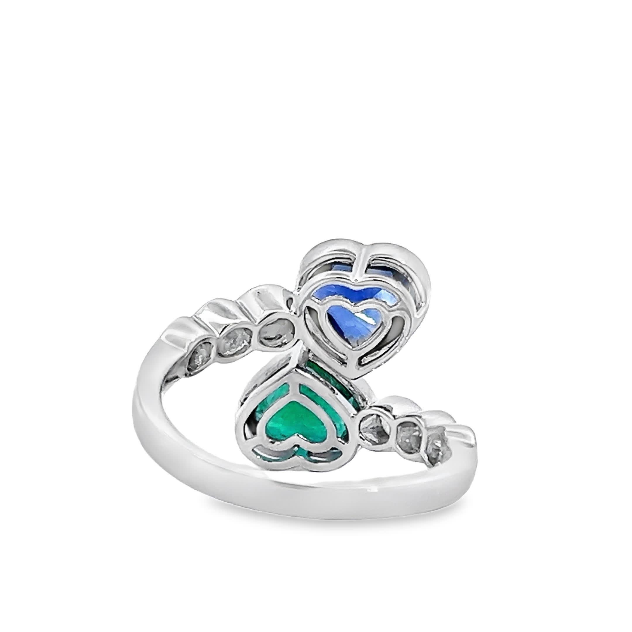 Eleganter herzförmiger Edelsteinring in Herzform im Angebot 3